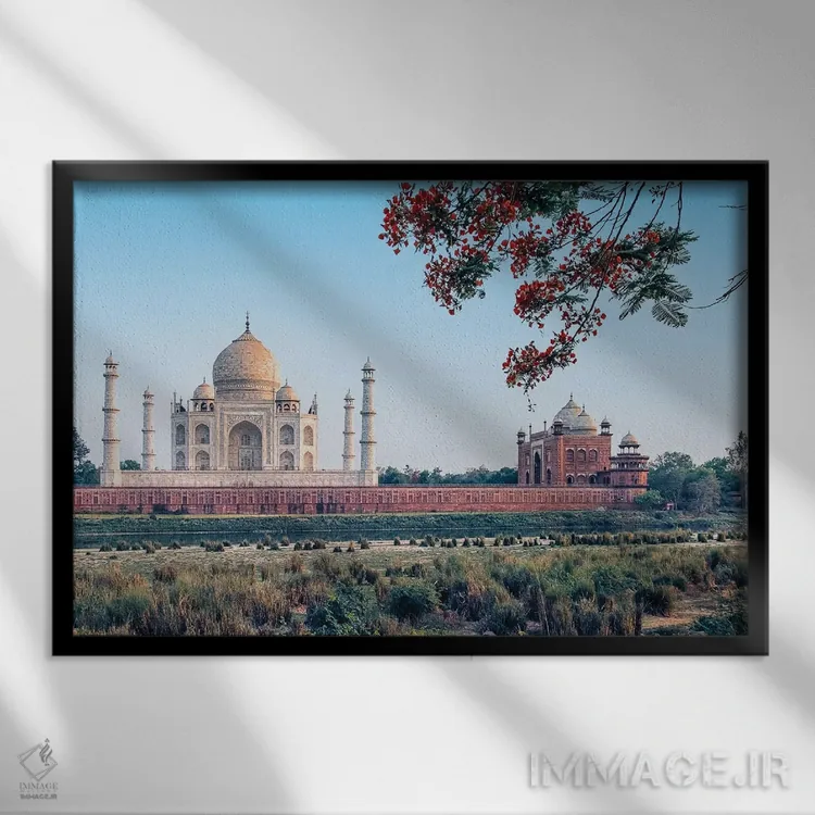 تابلو پشت تاج محل اثر مانجیک پیکچرز (استودیو عکاسی یا فیلمسازی) - نمای قابدار مشکی