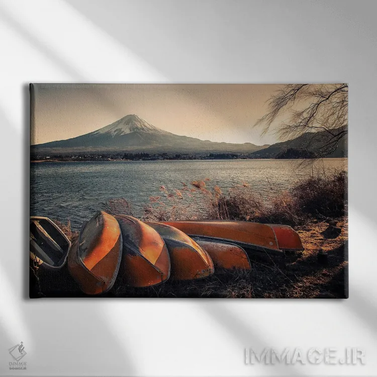 تابلو غروب فوجی اثر مانجیک پیکچرز (استودیو عکاسی یا فیلمسازی) - نمای روبهرو روی دیوار