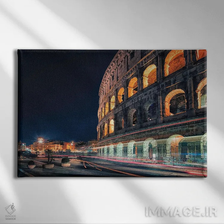 تابلو کولوسئوم در شب اثر مانجیک پیکچرز (استودیو عکاسی یا فیلمسازی) - نمای روبهرو روی دیوار