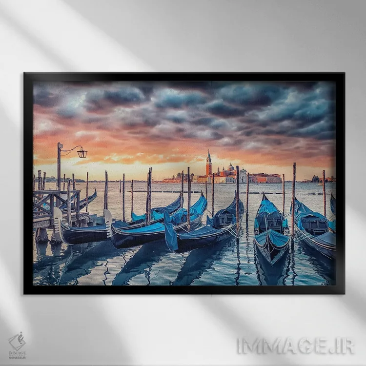 تابلو طلوع حماسی در ونیز اثر مانجیک پیکچرز (استودیو عکاسی یا فیلمسازی) - نمای قابدار مشکی