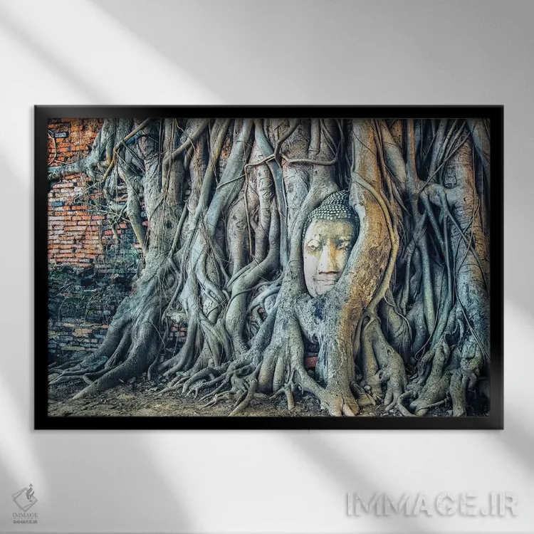 تابلو معبد وات مها تات (تایلند) اثر مانجیک پیکچرز (استودیو عکاسی یا فیلمسازی) - نمای قابدار مشکی