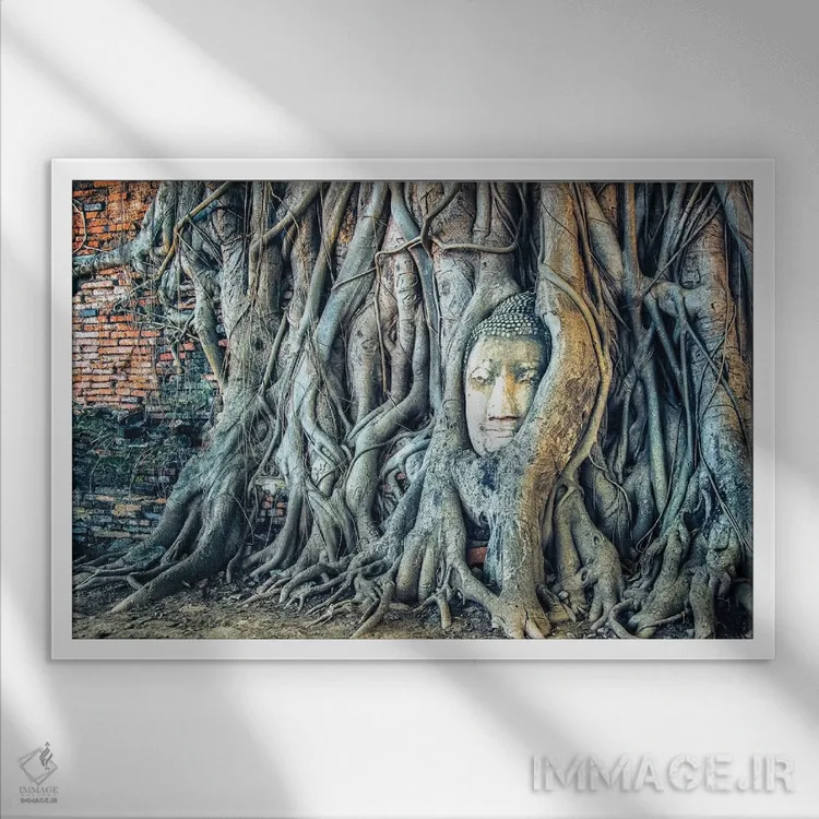 تابلو معبد وات مها تات (تایلند) اثر مانجیک پیکچرز (استودیو عکاسی یا فیلمسازی) - نمای قابدار سفید