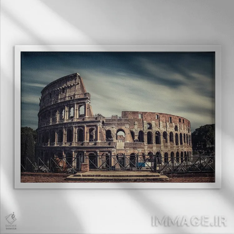تابلو کولوسئوم (آمفیتئاتر رم) اثر مانجیک پیکچرز (استودیو عکاسی یا فیلمسازی) - نمای قابدار سفید