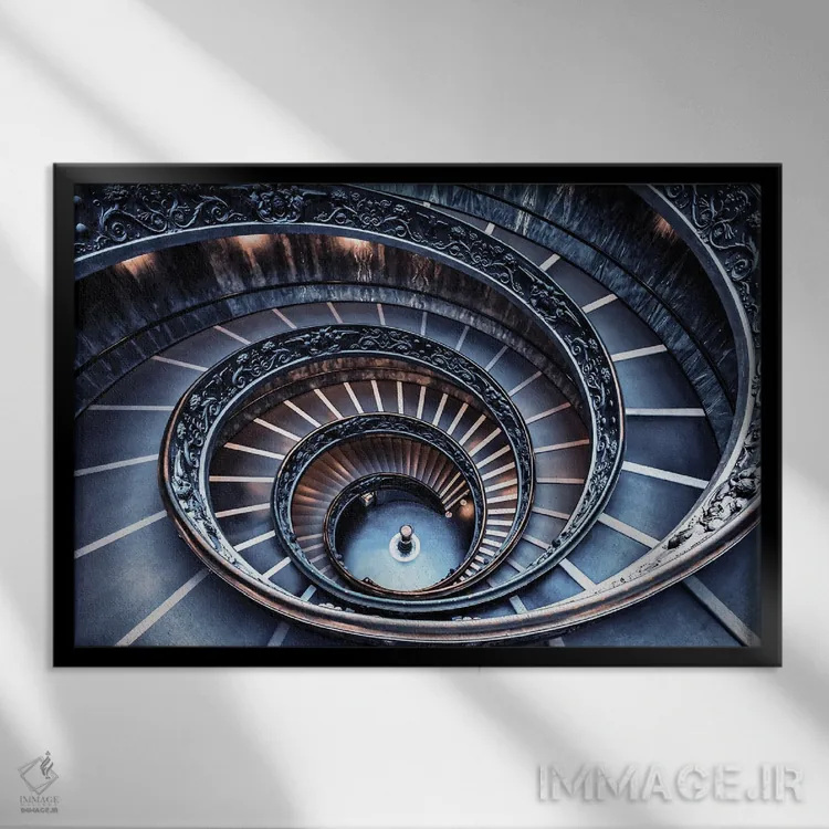 تابلو پلکان زیبا اثر مانجیک پیکچرز (استودیو عکاسی یا فیلمسازی) - نمای قابدار مشکی