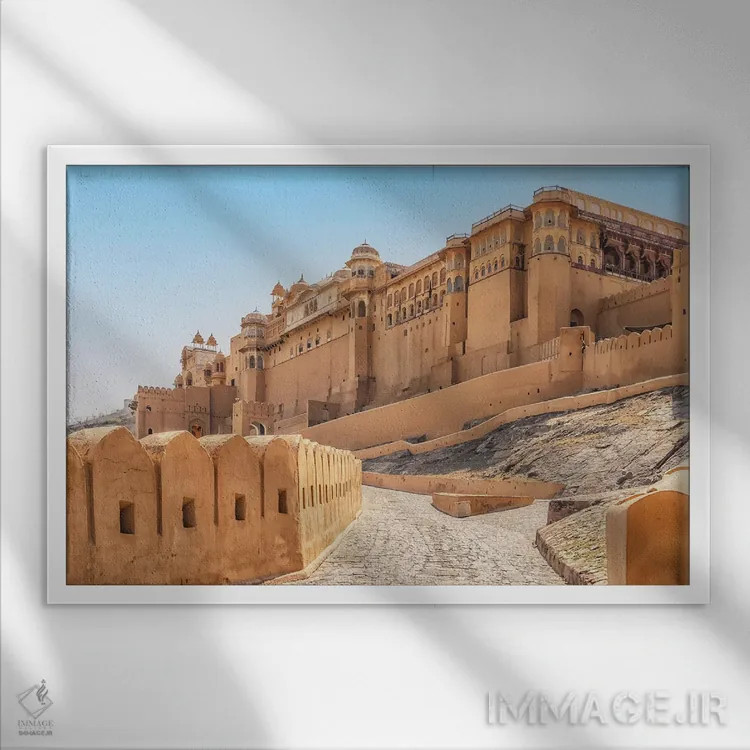 تابلو قلعه در جایپور اثر مانجیک پیکچرز (استودیو عکاسی یا فیلمسازی) - نمای قابدار سفید