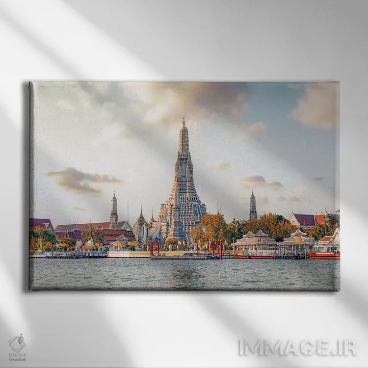 تابلو معبد وات آرون (بانکوک) اثر مانجیک پیکچرز (استودیو عکاسی یا فیلمسازی) - نمای روبهرو روی دیوار
