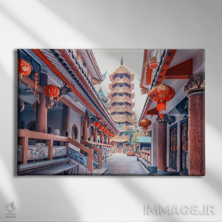 تابلو معبد چه چین خور (تایلند) اثر مانجیک پیکچرز (استودیو عکاسی یا فیلمسازی) - نمای روبهرو روی دیوار