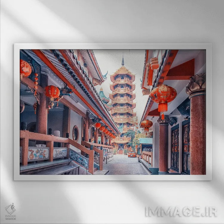 تابلو معبد چه چین خور (تایلند) اثر مانجیک پیکچرز (استودیو عکاسی یا فیلمسازی) - نمای قابدار سفید