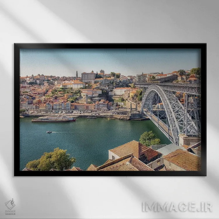تابلو شهر پورتو (پرتغال) اثر مانجیک پیکچرز (استودیو عکاسی یا فیلمسازی) - نمای قابدار مشکی
