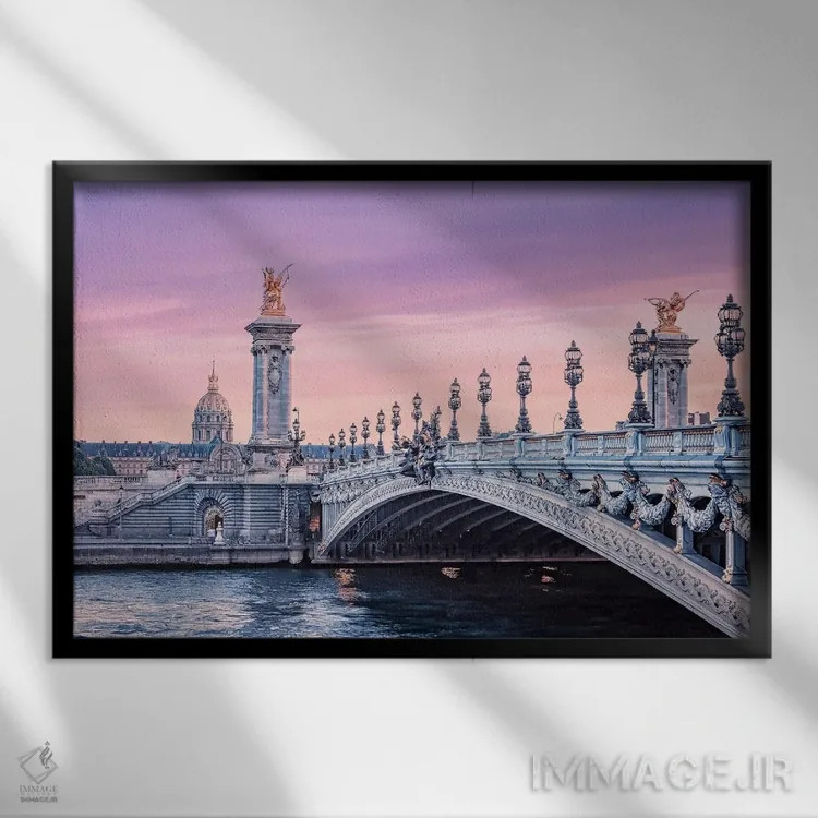 تابلو غروب عاشقانه در پاریس اثر مانجیک پیکچرز (استودیو عکاسی یا فیلمسازی) - نمای قابدار مشکی