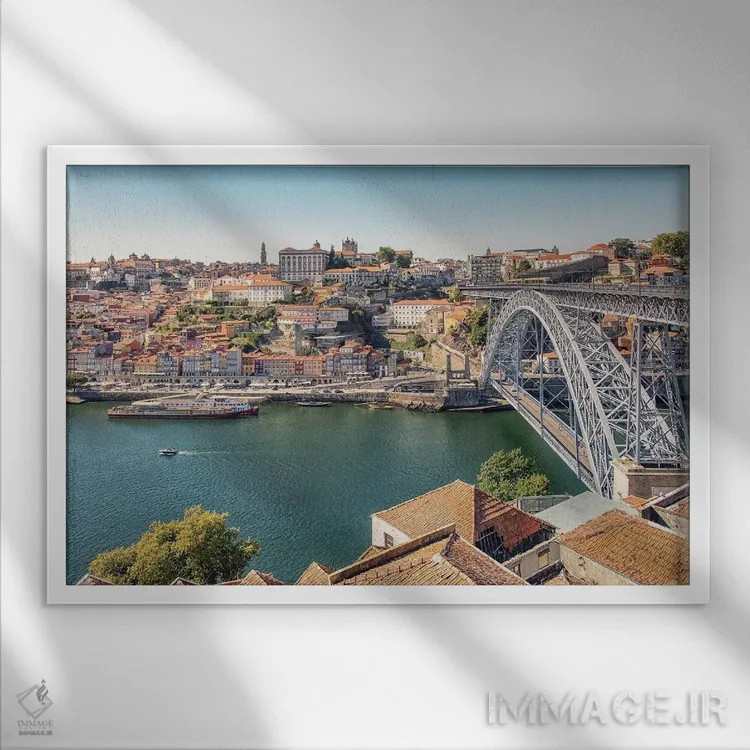 تابلو شهر پورتو (پرتغال) اثر مانجیک پیکچرز (استودیو عکاسی یا فیلمسازی) - نمای قابدار سفید