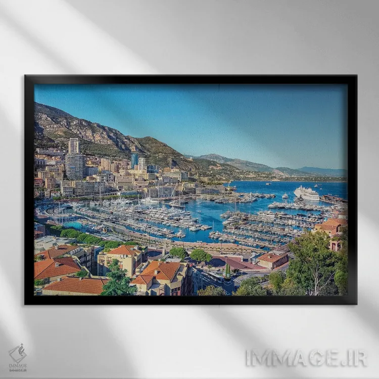 تابلو تابستان در موناکو اثر مانجیک پیکچرز (استودیو عکاسی یا فیلمسازی) - نمای قابدار مشکی