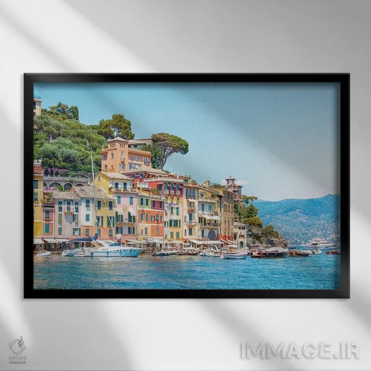 تابلو روستای پورتوفینو اثر مانجیک پیکچرز (استودیو عکاسی یا فیلمسازی) - نمای قابدار مشکی