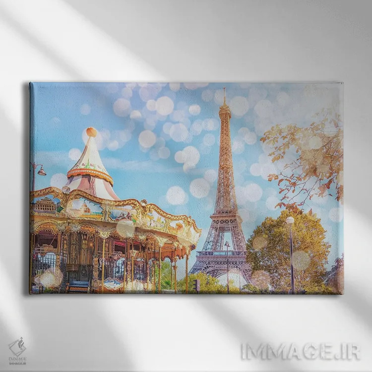 تابلو افسانهٔ پاریس اثر مانجیک پیکچرز (استودیو عکاسی یا فیلمسازی) - نمای روبهرو روی دیوار