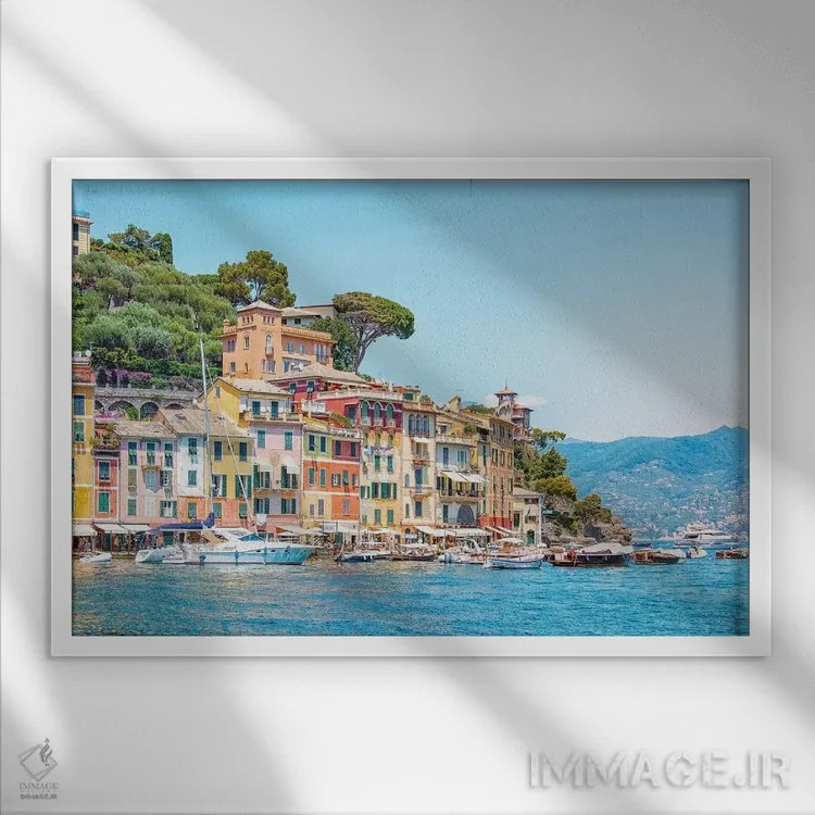 تابلو روستای پورتوفینو اثر مانجیک پیکچرز (استودیو عکاسی یا فیلمسازی) - نمای قابدار سفید