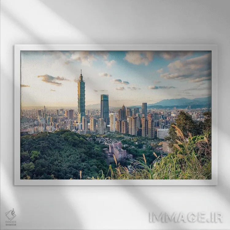 تابلو تایپه (پایتخت تایوان) اثر مانجیک پیکچرز (استودیو عکاسی یا فیلمسازی) - نمای قابدار سفید
