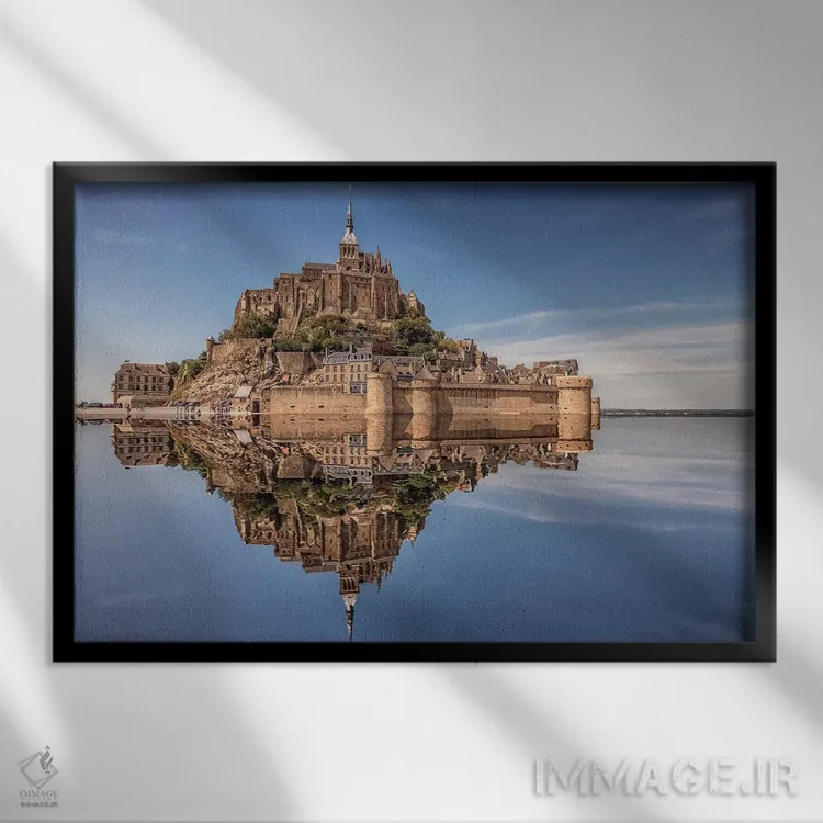 تابلو مان سن میشل (فرانسه) اثر مانجیک پیکچرز (استودیو عکاسی یا فیلمسازی) - نمای قابدار مشکی