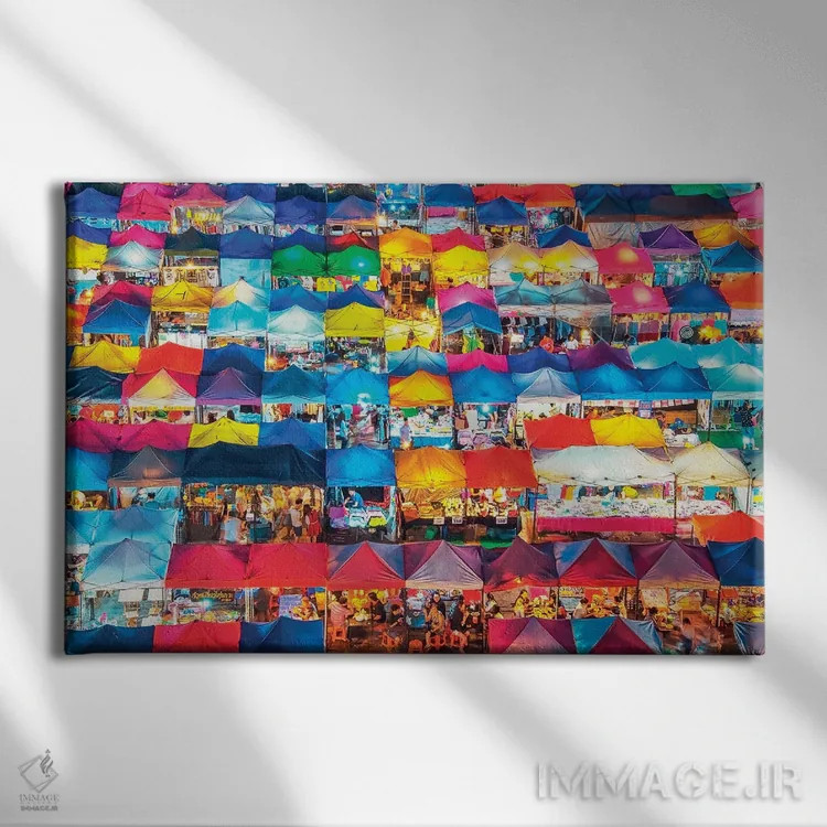 تابلو بازار شب قطار (بانکوک) اثر مانجیک پیکچرز (استودیو عکاسی یا فیلمسازی) - نمای روبهرو روی دیوار