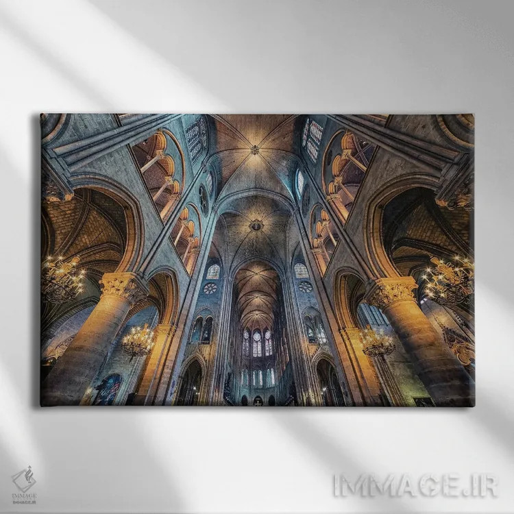 تابلو معماری نوتردام اثر مانجیک پیکچرز (استودیو عکاسی یا فیلمسازی) - نمای روبهرو روی دیوار