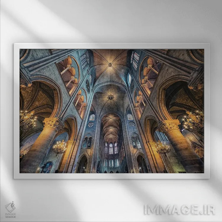 تابلو معماری نوتردام اثر مانجیک پیکچرز (استودیو عکاسی یا فیلمسازی) - نمای قابدار سفید