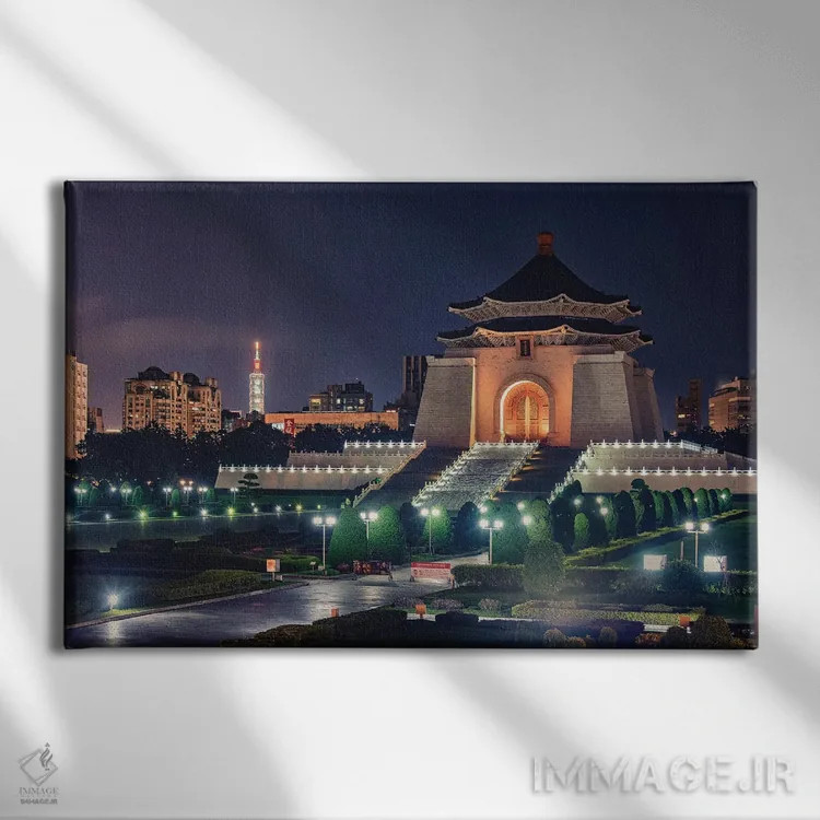 تابلو تایپه در شب اثر مانجیک پیکچرز (استودیو عکاسی یا فیلمسازی) - نمای روبهرو روی دیوار