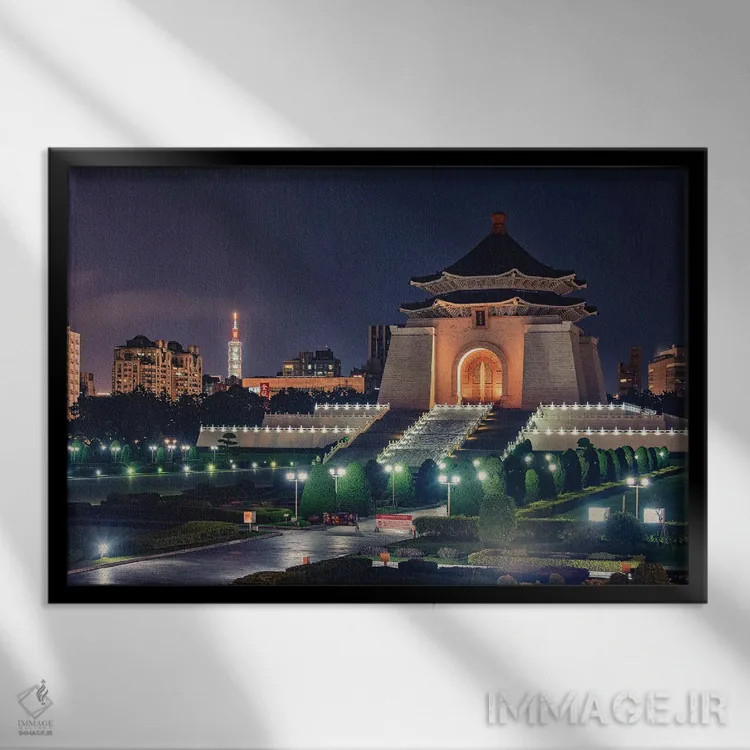 تابلو تایپه در شب اثر مانجیک پیکچرز (استودیو عکاسی یا فیلمسازی) - نمای قابدار مشکی