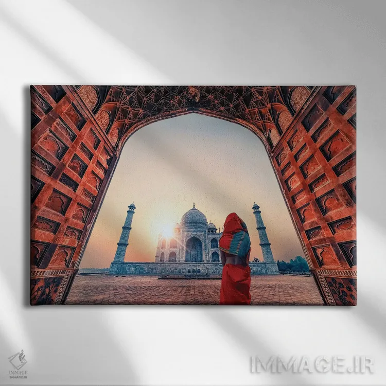 تابلو صبح در آگرا (هند) اثر مانجیک پیکچرز (استودیو عکاسی یا فیلمسازی) - نمای روبهرو روی دیوار
