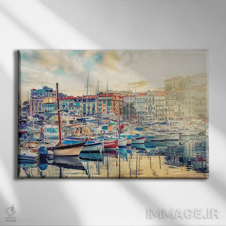 تابلو بندر قدیمی کن (فرانسه) اثر مانجیک پیکچرز (استودیو عکاسی یا فیلمسازی) - نمای روبهرو روی دیوار