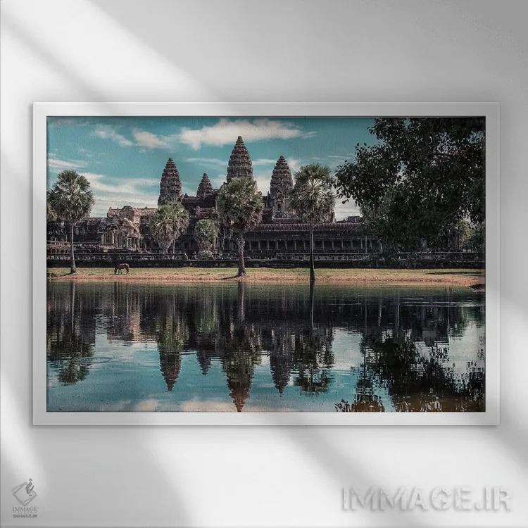 تابلو معبد انگکور (کامبوج) اثر مانجیک پیکچرز (استودیو عکاسی یا فیلمسازی) - نمای قابدار سفید