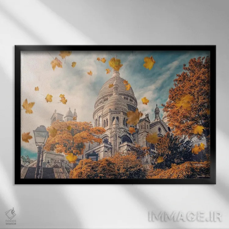 تابلو پاییز در مونمارتر (پاریس) اثر مانجیک پیکچرز (استودیو عکاسی یا فیلمسازی) - نمای قابدار مشکی