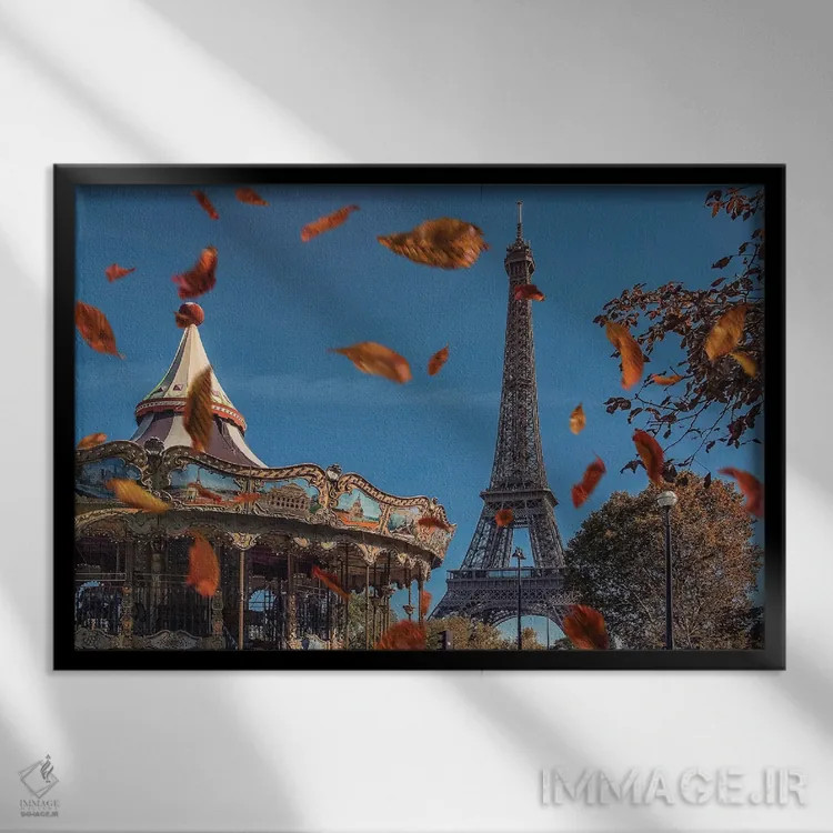 تابلو پاریس عاشقانه اثر مانجیک پیکچرز (استودیو عکاسی یا فیلمسازی) - نمای قابدار مشکی