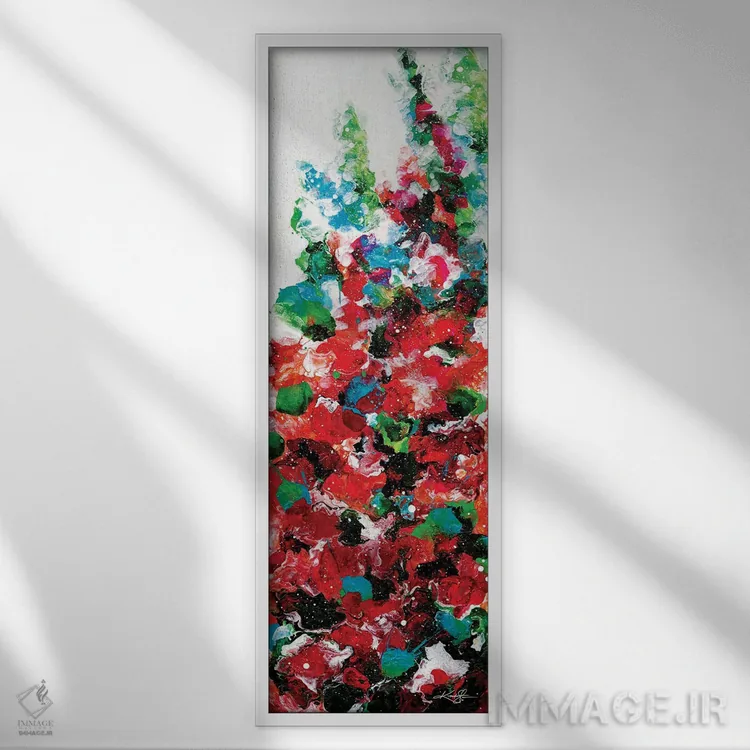 تابلو شکوفههای افسونگر XIV اثر کتی مورتون استنیون - نمای قابدار سفید