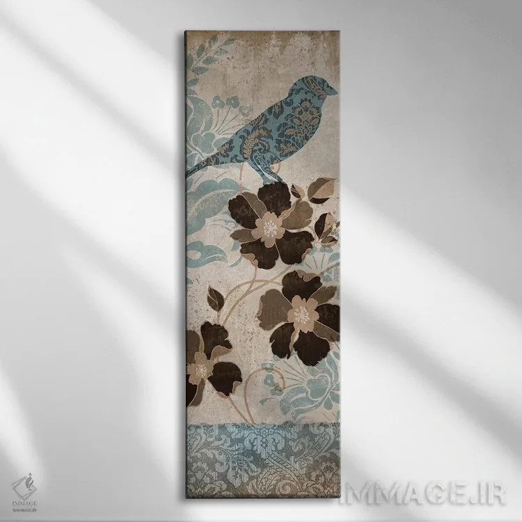 تابلو پرنده آبی I اثر کنراد ناتسن - نمای روبهرو روی دیوار