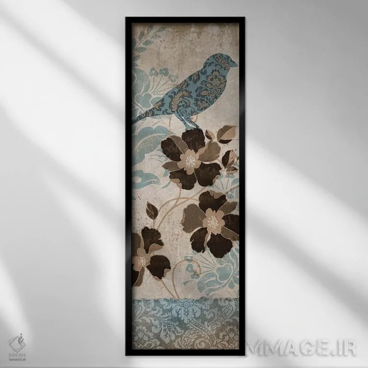 تابلو پرنده آبی I اثر کنراد ناتسن - نمای قابدار مشکی