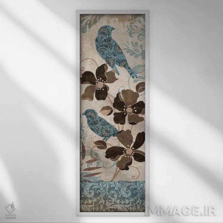 تابلو پرنده آبی II اثر کنراد ناتسن - نمای قابدار سفید