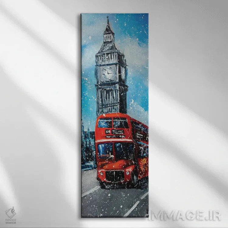 تابلو باران لندن اثر کوپتسووا آرت (استودیو یا برند هنری) - نمای روبهرو روی دیوار