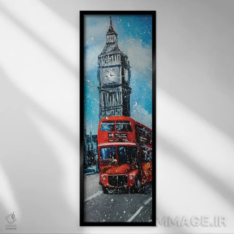 تابلو باران لندن اثر کوپتسووا آرت (استودیو یا برند هنری) - نمای قابدار مشکی