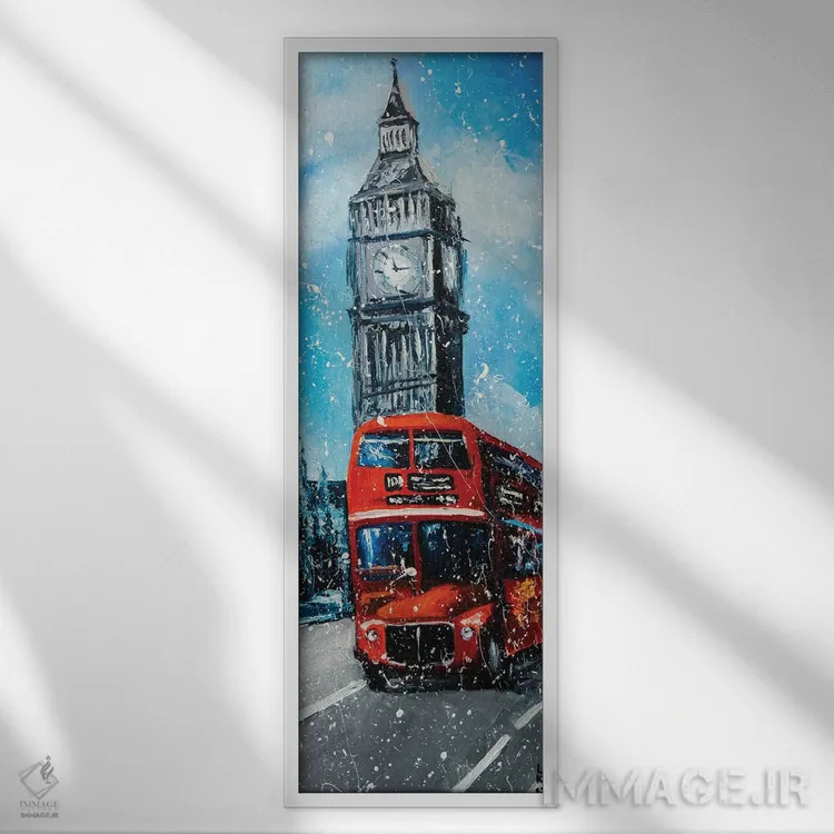 تابلو باران لندن اثر کوپتسووا آرت (استودیو یا برند هنری) - نمای قابدار سفید