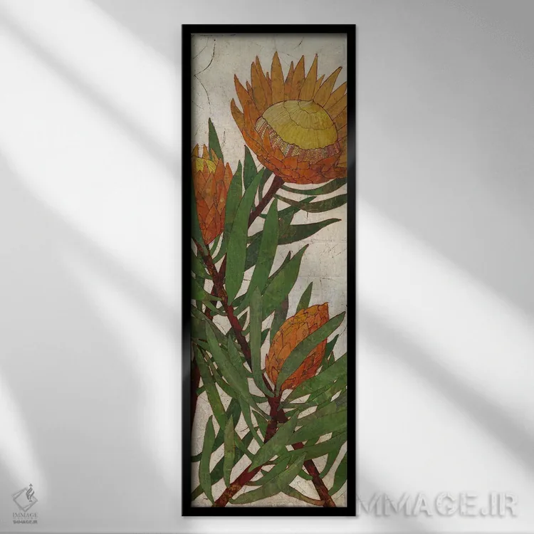 تابلو پروتئا (نوعی گل) اثر کارن سیکیه - نمای قابدار مشکی