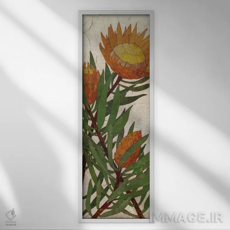 تابلو پروتئا (نوعی گل) اثر کارن سیکیه - نمای قابدار سفید