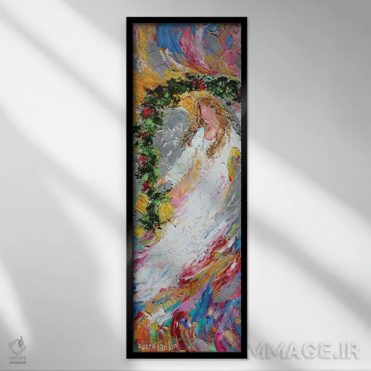 تابلو فرشته کریسمس اثر کارن تارلتون - نمای قابدار مشکی