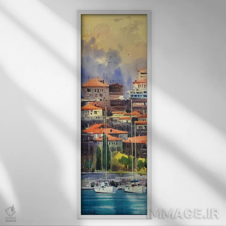 تابلو عصر گرم در یونان اثر اندریی کووالیک - نمای قابدار سفید