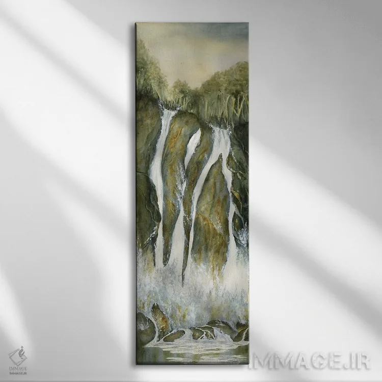 تابلو آبشار کوهستانی اثر لیز کاوینگتون - نمای روبهرو روی دیوار