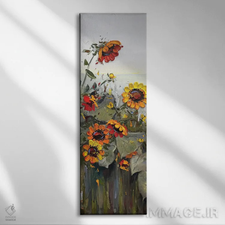 تابلو آفتابگردانها I اثر لیزا الی - نمای روبهرو روی دیوار