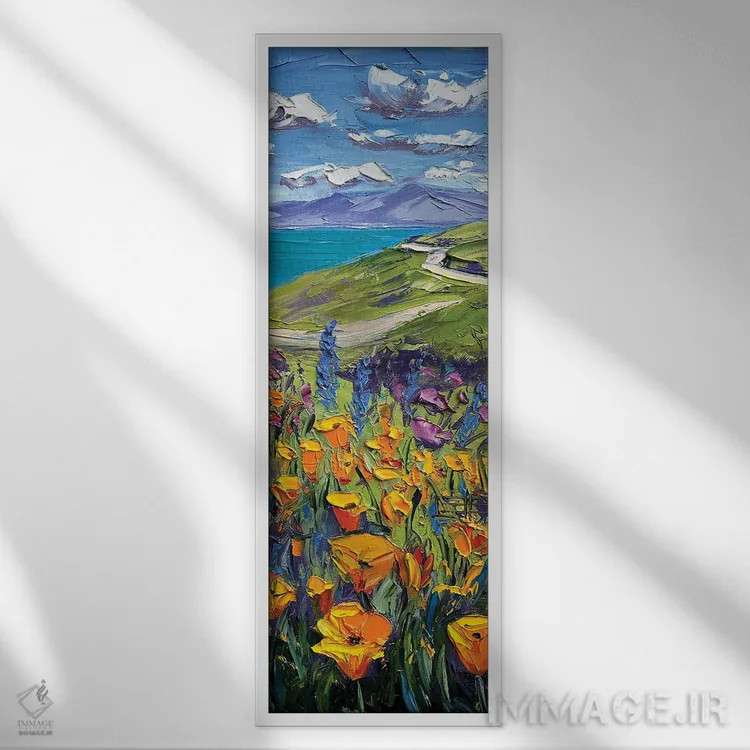 تابلو شکوفایی بهاری فراوان اثر لیزا الی - نمای قابدار سفید