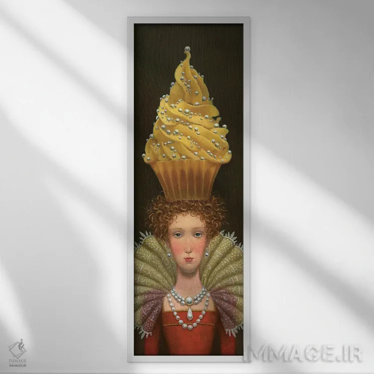 تابلو ملکه اثر لیزا فالکنسترن - نمای قابدار سفید