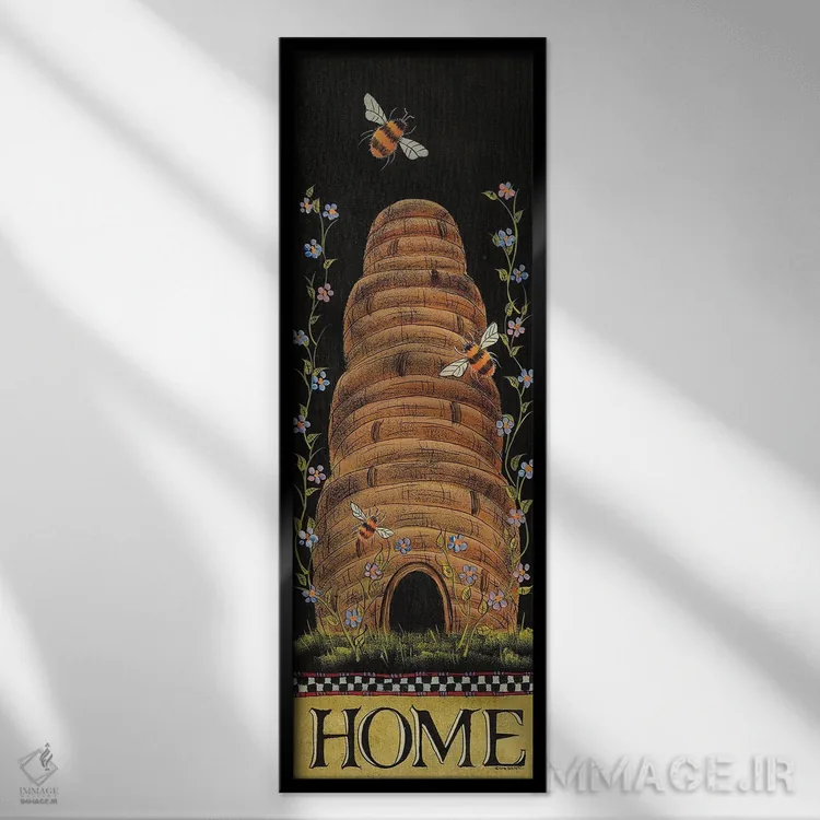 تابلو خانه عسلی اثر لیزا هیلیکِر - نمای قابدار مشکی
