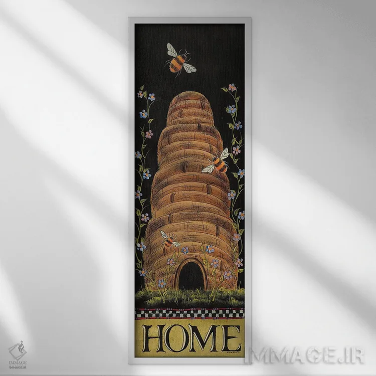 تابلو خانه عسلی اثر لیزا هیلیکِر - نمای قابدار سفید