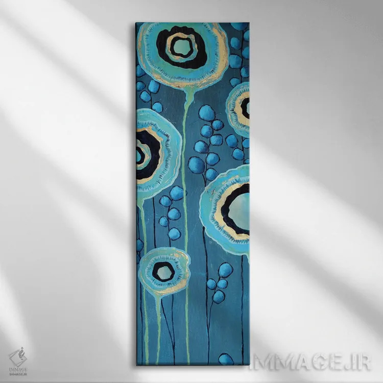 تابلو گلهای ژئود (شبیه بلور سنگ) اثر لیزا فرانسیس جاد - نمای روبهرو روی دیوار