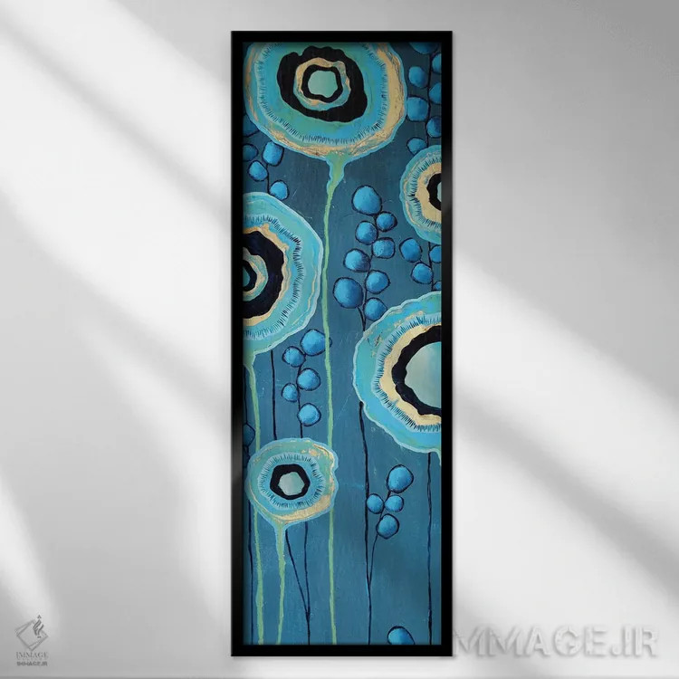 تابلو گلهای ژئود (شبیه بلور سنگ) اثر لیزا فرانسیس جاد - نمای قابدار مشکی